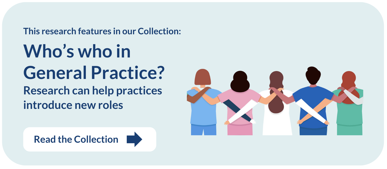 This research features in our Collection: Who’s who in 
General Practice? 
Research can help practices introduce new roles. Read the Collection