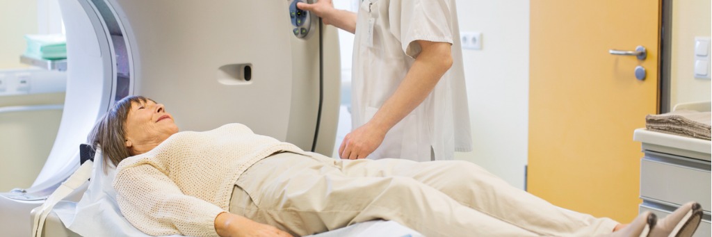 Patient undergoing MRI scan.